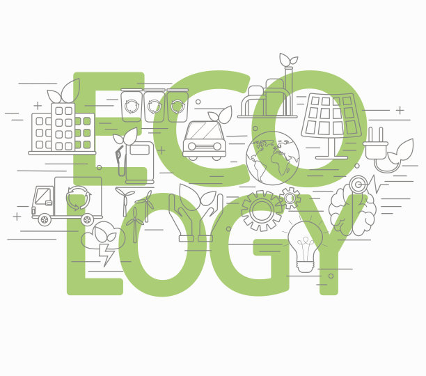 线条风格的生态理念。图片下载