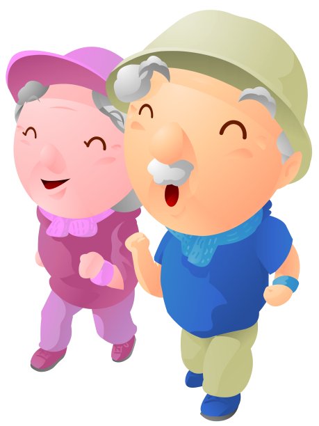 老年人行走插图图片下载