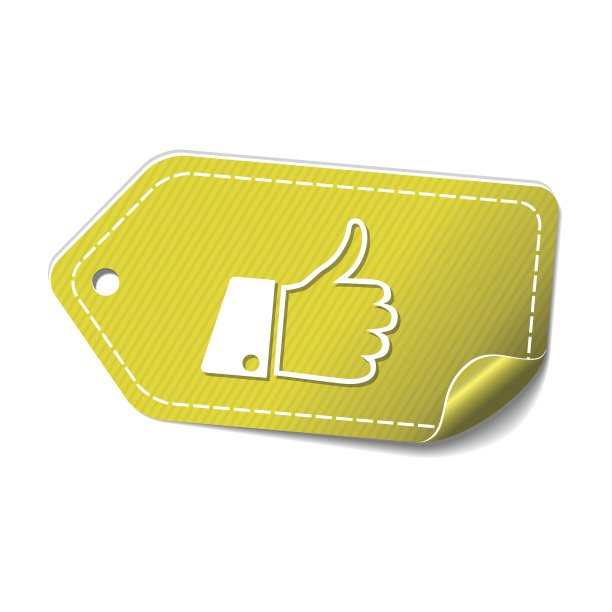 向黄色矢量图标设计竖起大拇指图片下载