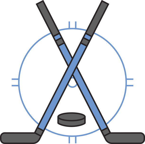 体育队曲棍球徽章向量。图片下载