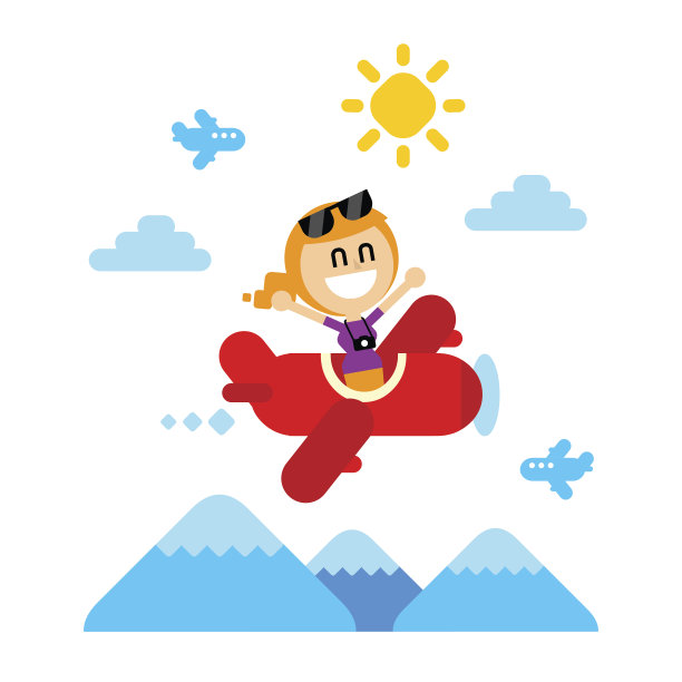 女孩的飞机冒险之旅图片下载