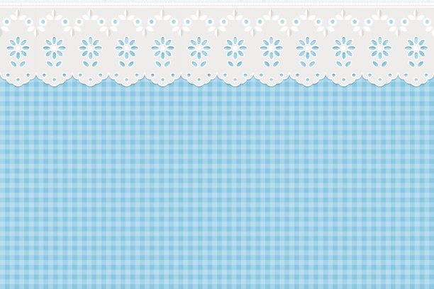 以蓝色格子图案为背景的镂空窗帘。图片下载