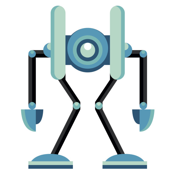 卡通搞笑机器人孤立在白色背景图片下载