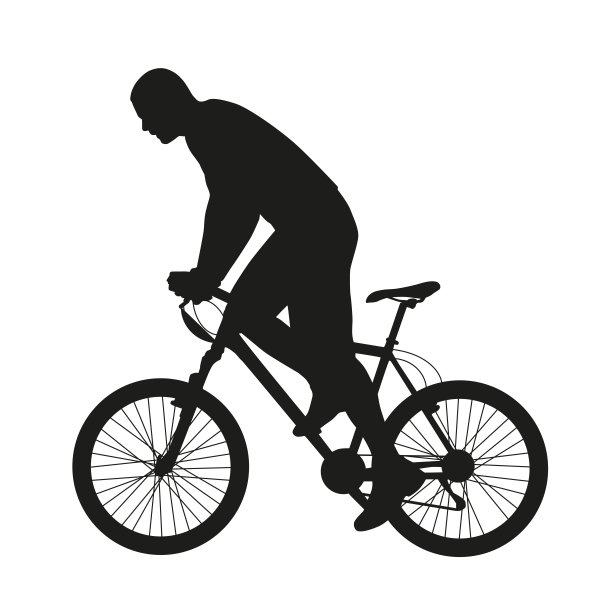 山地自行车。自行车轮廓图片下载