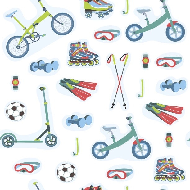 无缝模式的运动器材套装图片下载