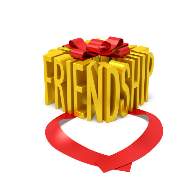 友情创意理念(金字彩带礼盒)图片下载
