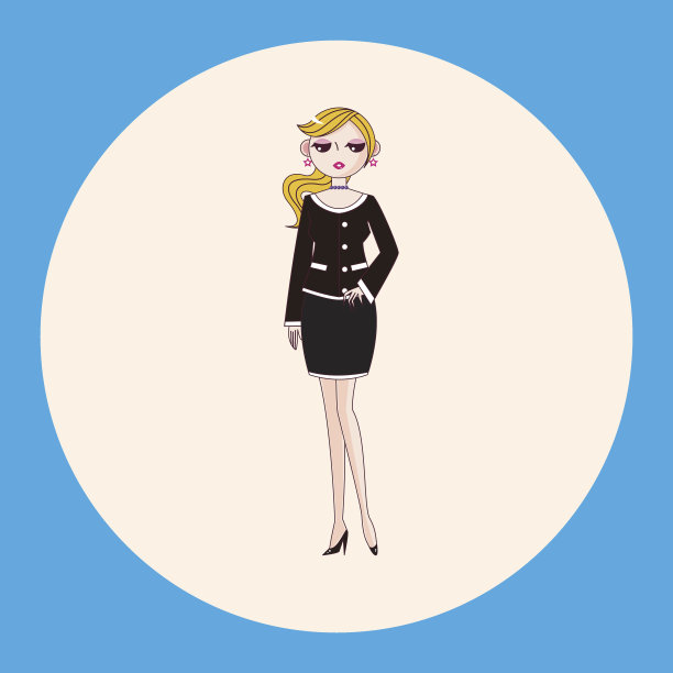 女士女孩卡通主题元素图片下载