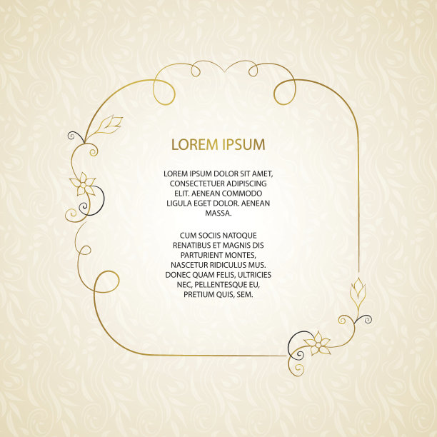 向量装饰框。设计模板的优雅元素。素材图片