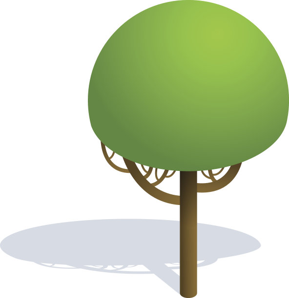 等距树在白色的背景。图片下载