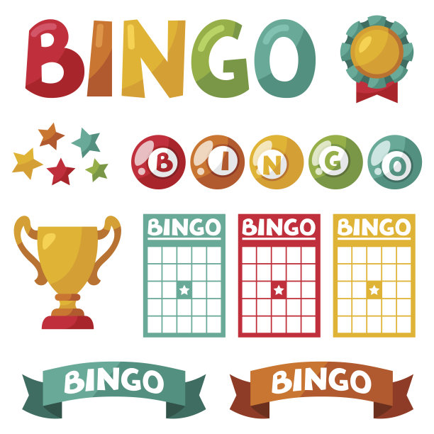 一套宾果或彩票游戏球和卡片图片下载