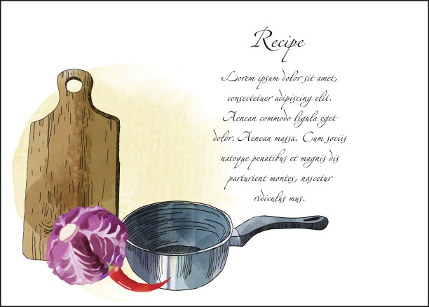 我的厨房水彩矢量厨房背景图片下载