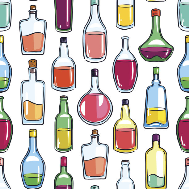 各种酒的无缝瓶图片下载