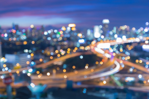 城市高速公路抽象模糊散景灯光背景图片下载