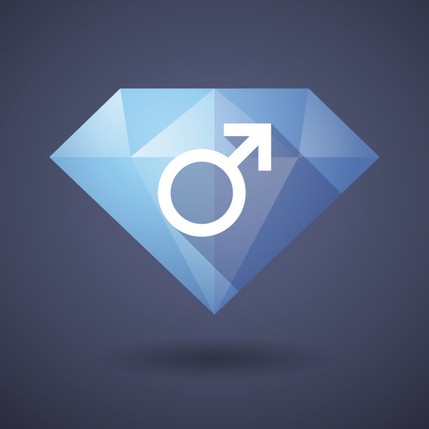 钻石图标与男性标志图片下载