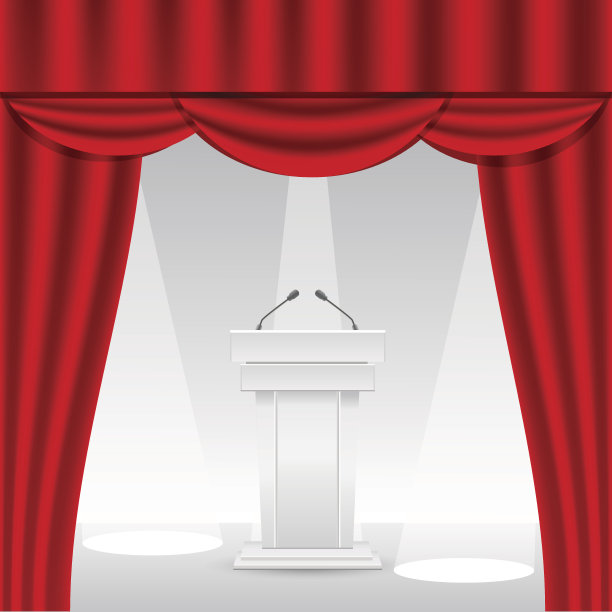 讲台上有红色的幕布图片下载