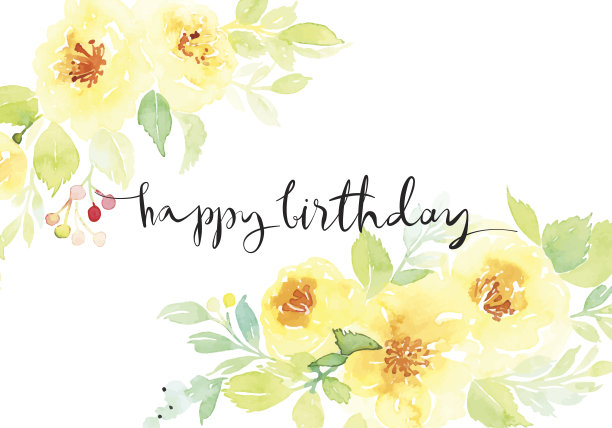 水彩贺卡花。图片下载