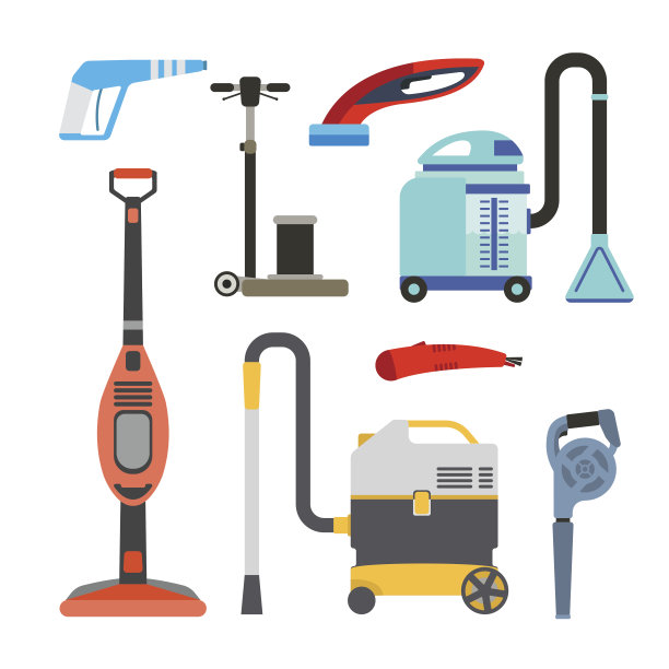 清洗设备向量集。图片下载