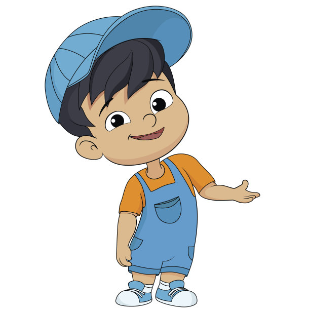 可爱的孩子欢迎。向量和插图。图片下载