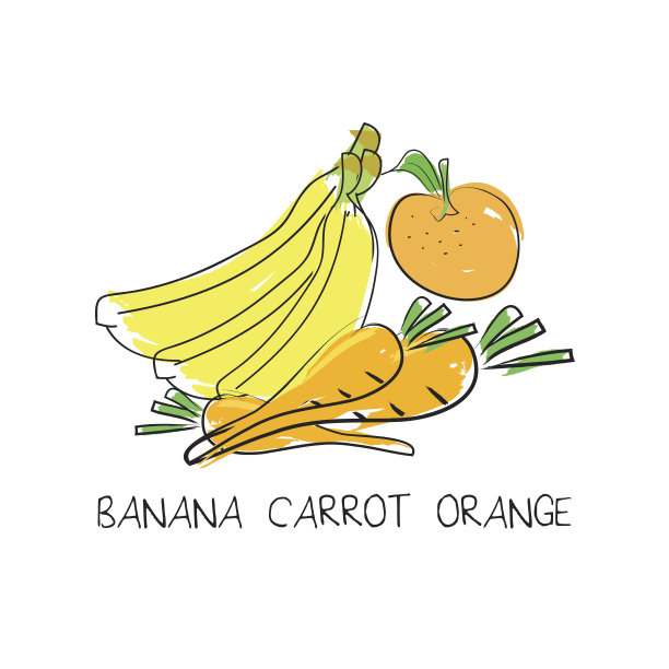 香蕉橙色胡萝卜图片下载