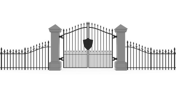 哥特式墓地大门孤立的白色背景3D插图图片下载
