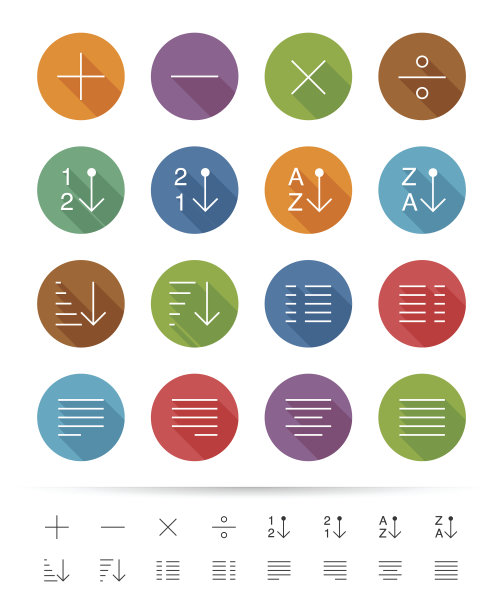 简单线条风格:图形用户界面元素图标设置2图片下载