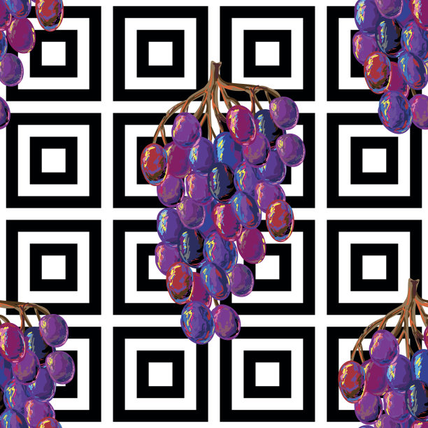 葡萄无缝图案图片下载