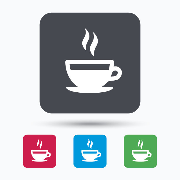 咖啡杯图标。热茶饮料标志。图片下载