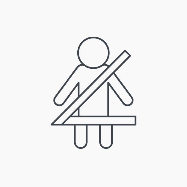 系好安全带图标。人体轮廓的迹象。图片下载