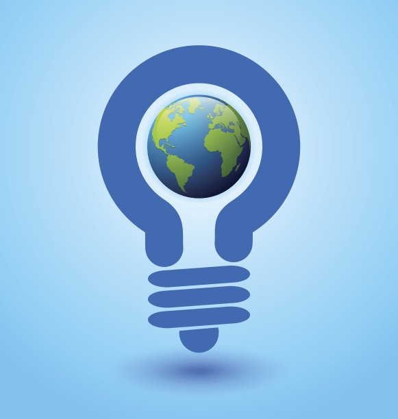 灯泡地球图标图片下载