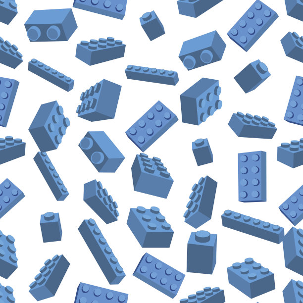 无缝彩色背景制成的蓝色建筑件图片下载