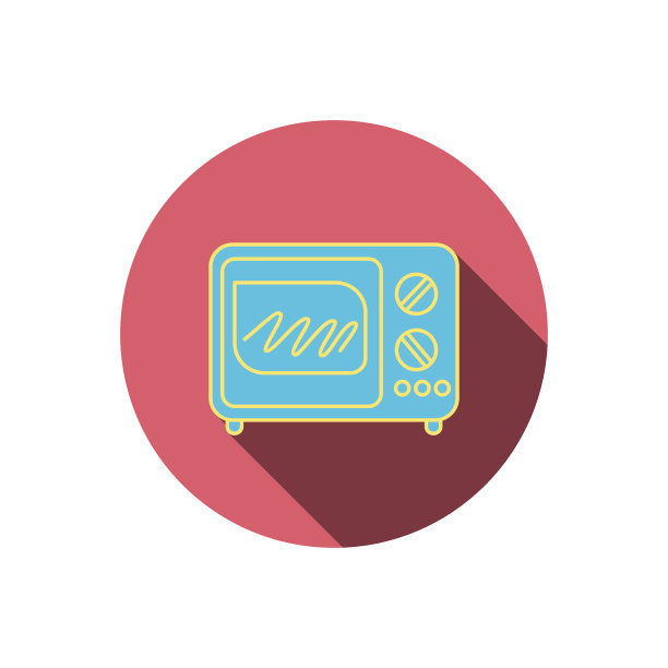 微波炉图标。厨房电器的迹象。图片下载