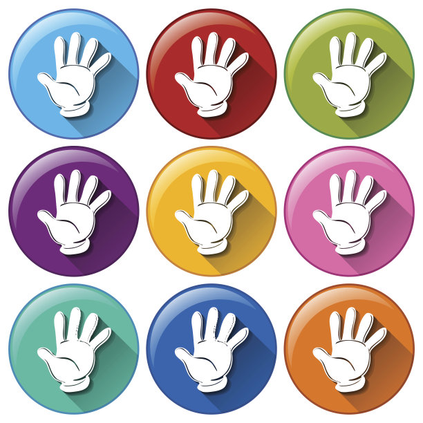 带手的圆形图标图片下载