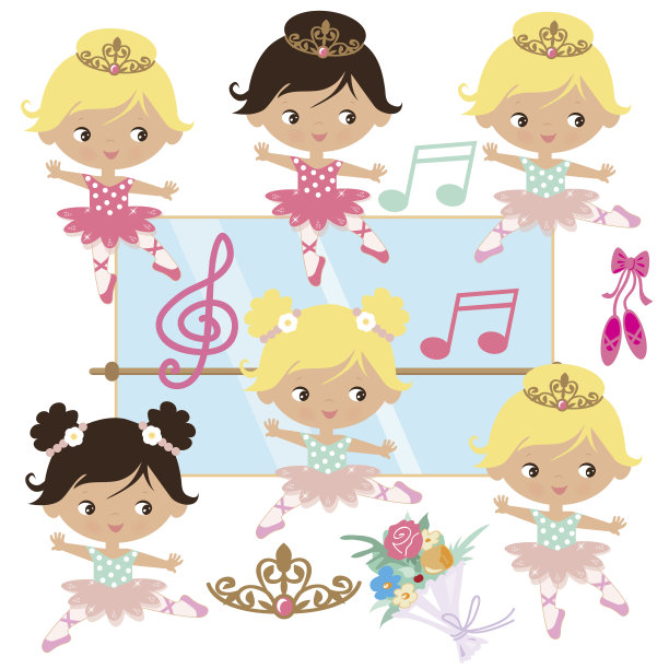 芭蕾舞女演员矢量图图片下载