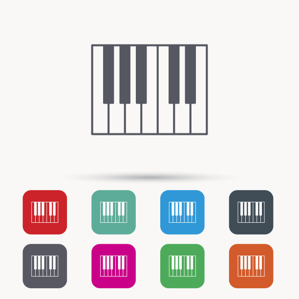 钢琴图标。皇家乐器标志。图片下载