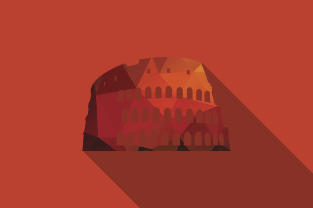 世界地标，斗兽场，罗马，意大利，欧洲，矢量插图图片下载