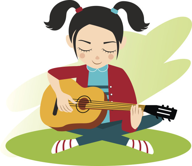 女孩弹吉他图片下载
