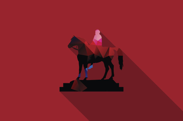 世界地标，国王乔治四世的骑马雕像，特拉法加广场图片下载