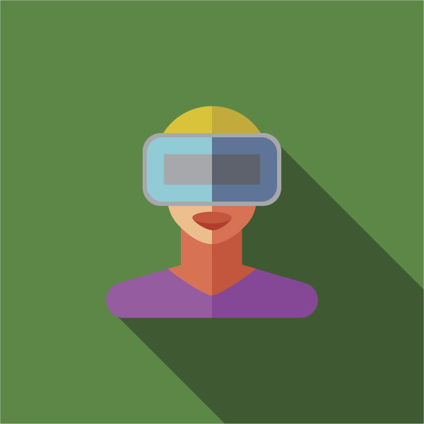 虚拟射线眼镜图标或插图在平面风格图片下载