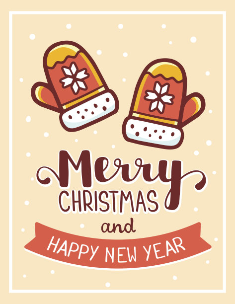 矢量圣诞插图的红色针织手套图片下载