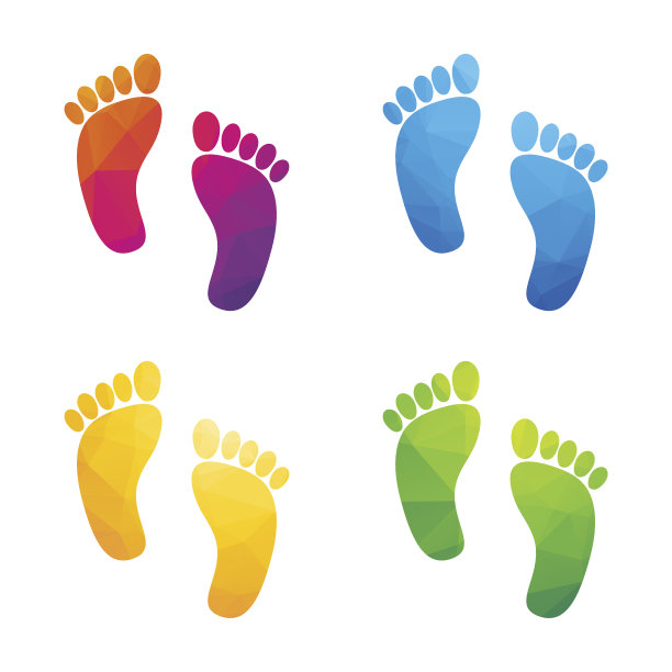 五彩缤纷的人类足迹图片下载