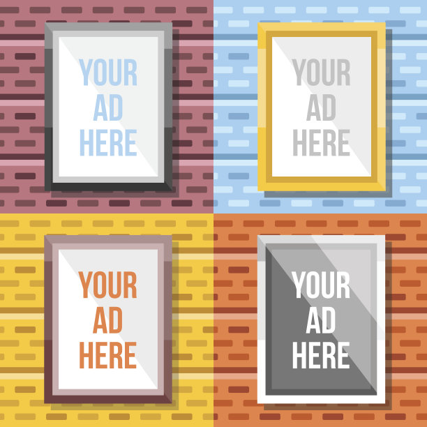 彩色矢量相框或广告横幅图片下载