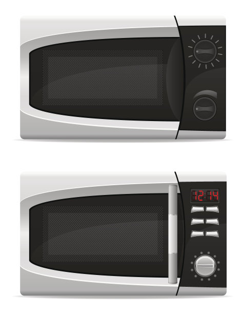 微波炉与机械和电子控制矢量插图图片下载