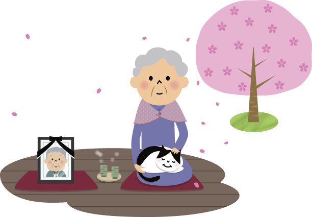 女老年人，赏樱图片下载