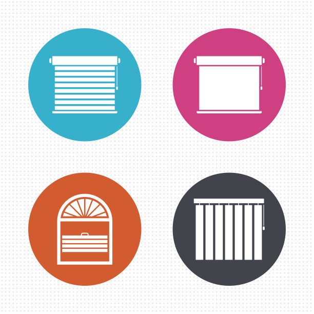 百叶窗图标。褶皱，垂直和卷图片下载