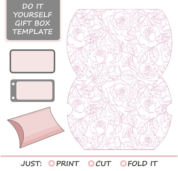 青睐、礼盒模切。玫瑰花盒模板图片下载