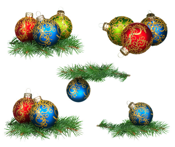 一套圣诞装饰物图片下载