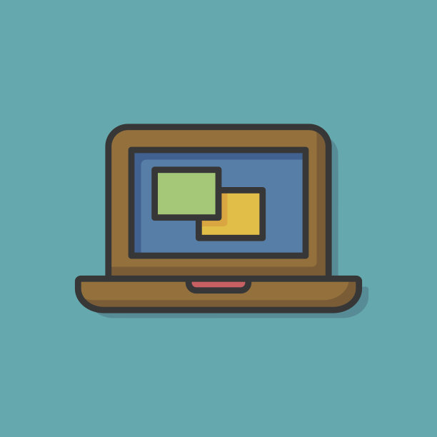 计算机彩色线图标图片下载