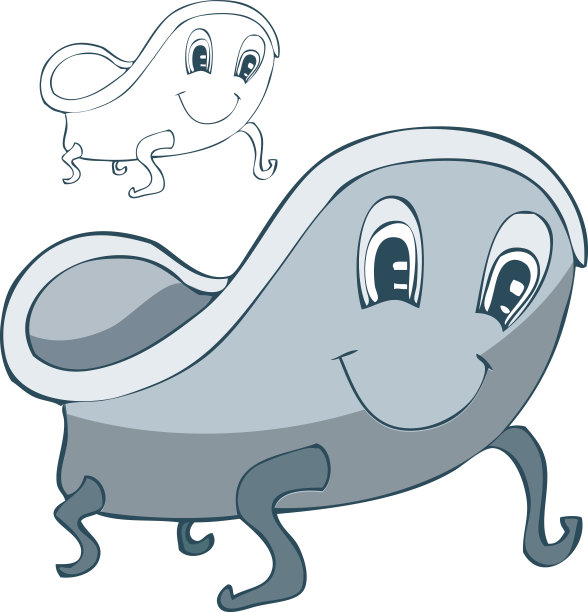 卡通浴缸，矢量插图。图片下载