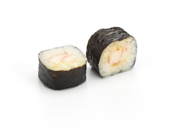 白色背景上的寿司蟹图片下载