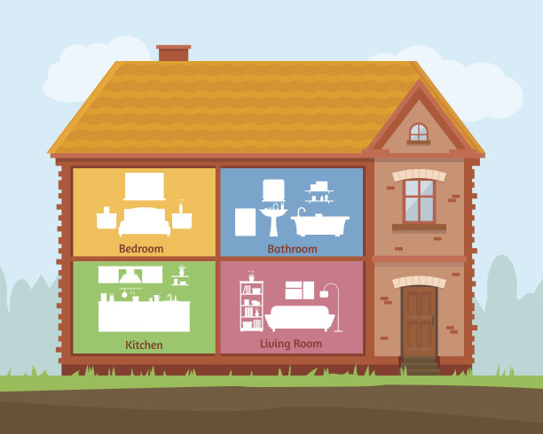 详细的现代家居内饰。图片下载